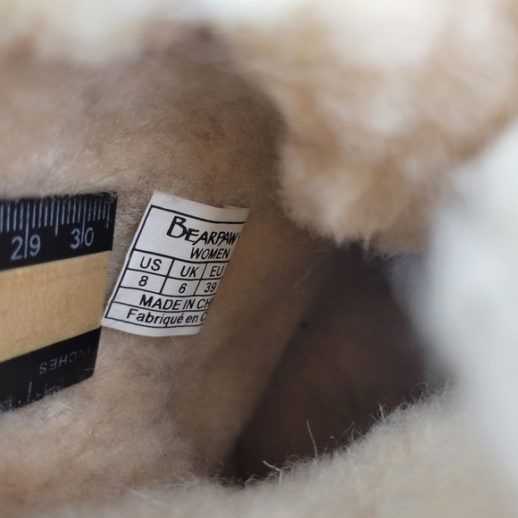 Bearpaw Women's Origin sheep wool Fur Winter waterproof Boots Tan & Black 8M - Picture 11 of 12